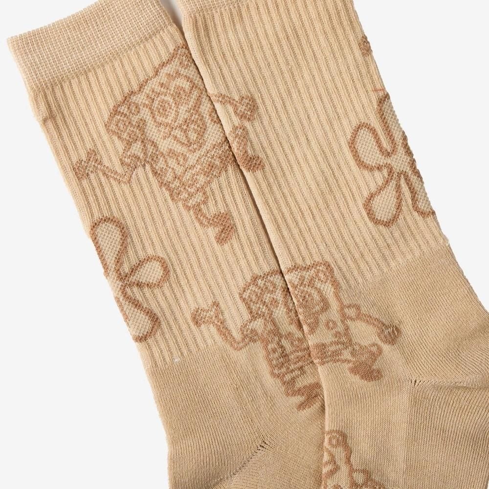 Bioworld Mens SpongeBob SquarePants Athletic Crew Socks Brown Beige 6-12